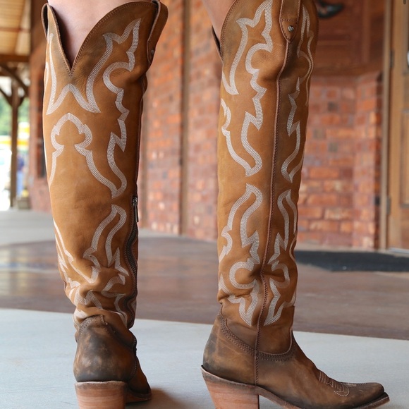 Tan Liberty Black Knee-High Western Boots - Picture 2 of 2